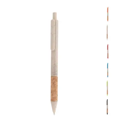 Penna a sfera ecologica CORGY in paglia di grano con stampa - Immagine 1
