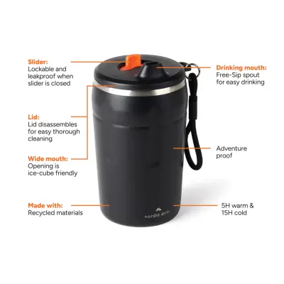 Tazza termica richiudibile NORDIC DRIFT TRIAL con stampa 350ml RCS - Immagine 2