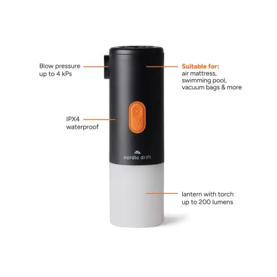 Pompa e luce da campeggio NORDIC DRIFT TITAN 2000 mAh con stampa - Immagine 2
