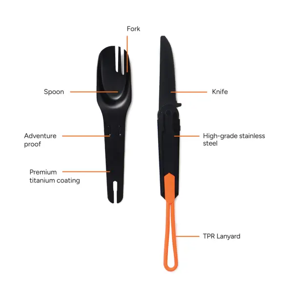 Posate outdoor NORDIC DRIFT TRAIL 4 in 1 in acciaio inox - Immagine 3