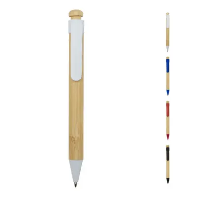 Penna a sfera in plastica e bambù Rattan - Immagine 1