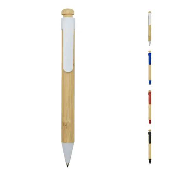 Penna a sfera in plastica e bambù Rattan - Immagine 1