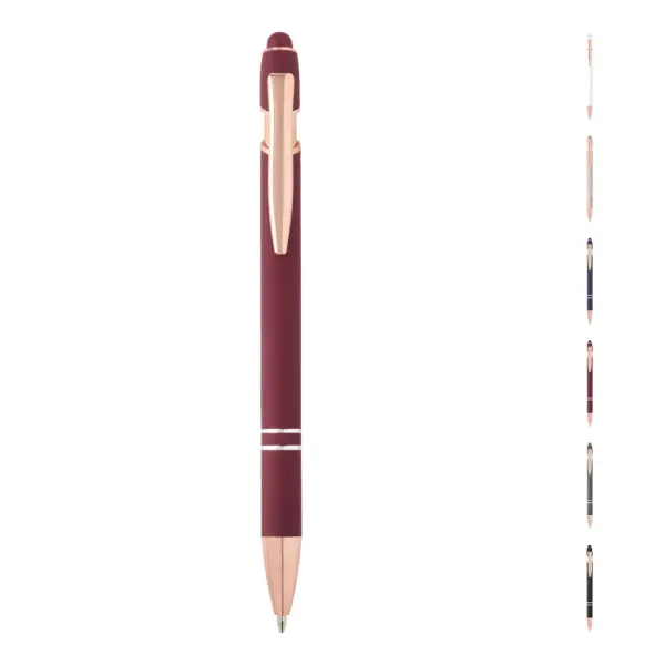 Penna a sfera con finitura oro rosa Nanna refill nero - Immagine 1