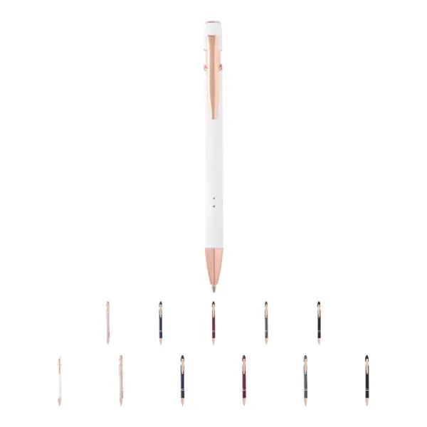 Penna a sfera con finitura oro rosa Nanna refill nero - Immagine 1