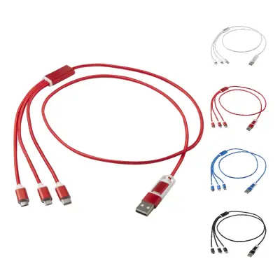 Versatile 5-1 recycled aluminium charging cable - Immagine 1