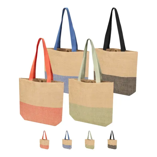 Borsa di carta paglia Rhythm 10L con stampa del tuo logo - Immagine 1
