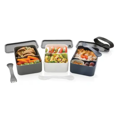 GRS recycled PP lunch box with spork - Immagine 1
