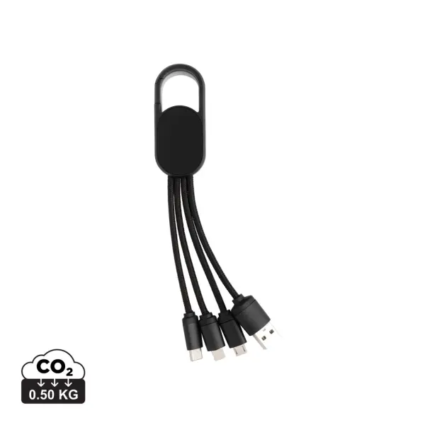 4-in-1 cable with carabiner clip - Immagine 1
