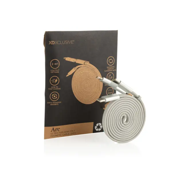Cavo magnetico 2in1 ARC ultra fine da 60W con stampa - Immagine 13