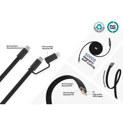 Cavo magnetico 2in1 ARC ultra fine da 60W con stampa - Immagine 26
