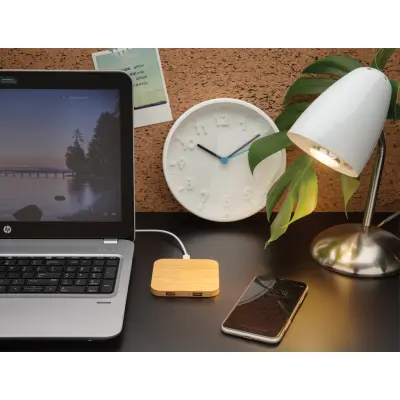 Bamboo 5W wireless charger with USB - Immagine 8