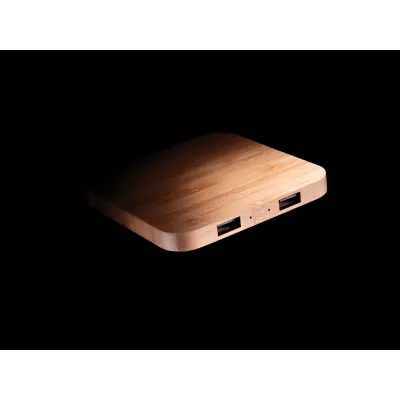 Bamboo 5W wireless charger with USB - Immagine 9