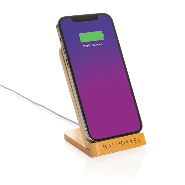 Supporto ricarica wireless 5W in bambù - Immagine 7