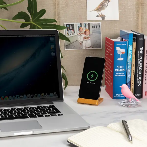 Supporto ricarica wireless 5W in bambù - Immagine 8