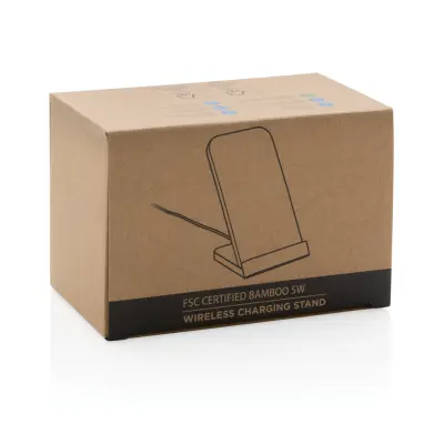 Supporto ricarica wireless 5W in bambù - Immagine 6
