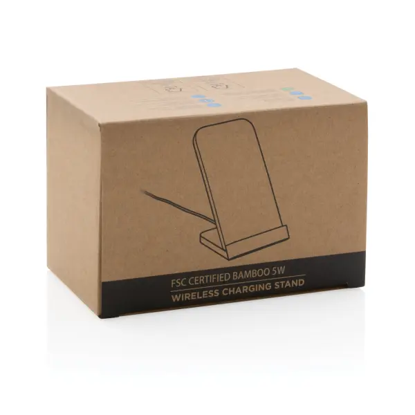 Supporto ricarica wireless 5W in bambù - Immagine 6