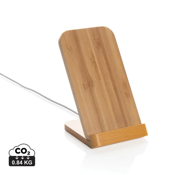 Supporto ricarica wireless 5W in bambù - Immagine 1