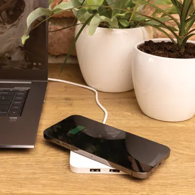 Caricatore wireless 10W con porte USB in plastica RCS - Immagine 10
