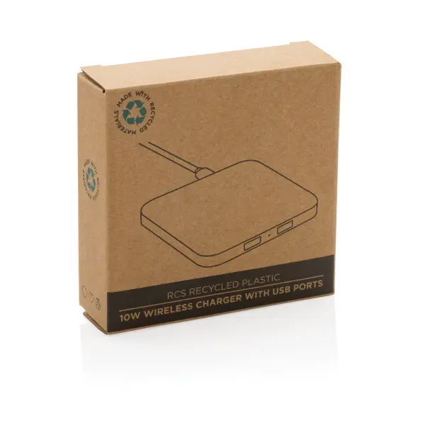 Caricatore wireless 10W con porte USB in plastica RCS - Immagine 7