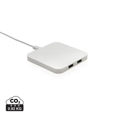 Caricatore wireless 10W con porte USB in plastica RCS