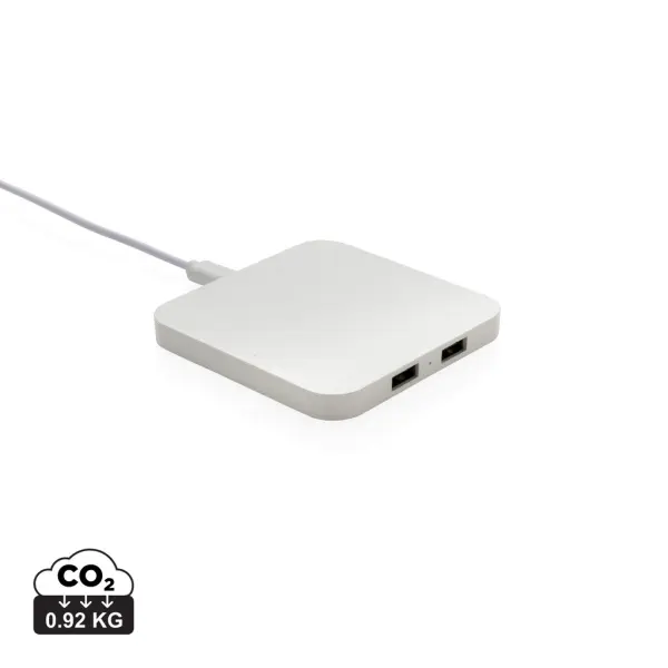 Caricatore wireless 10W con porte USB in plastica RCS - Immagine 1