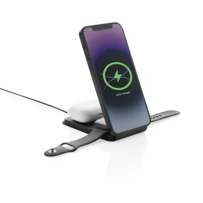 Caricatore wireless 3 in 1 15W Swiss Peak in rPlastica - Immagine 3