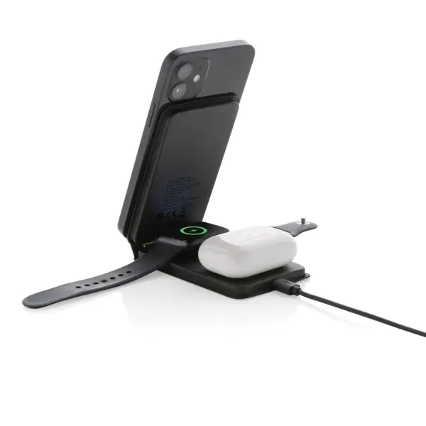 Caricatore wireless 3 in 1 15W Swiss Peak in rPlastica - Immagine 5