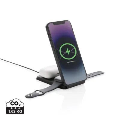 Caricatore wireless 3 in 1 15W Swiss Peak in rPlastica