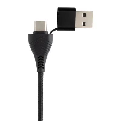 Hub USB doppio input Link in plastica e bambù riciclati - Immagine 2