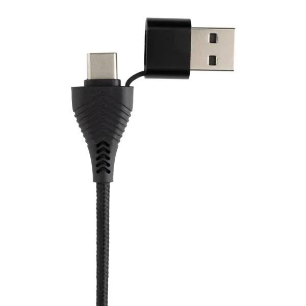 Hub USB doppio input Link in plastica e bambù riciclati - Immagine 2