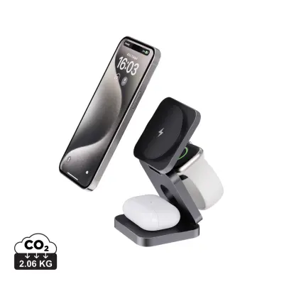 Caricatore pieghevole 15W 3in1 Terra in alluminio riciclato - Immagine 1