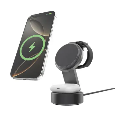 Caricatore wireless 3 in 1 ULTRAVELOCE 25W RCS con stampa logo - Immagine 3