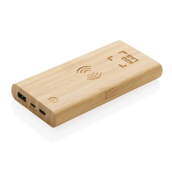 Powerbank wireless 8000 mAh 5W in bambù - Immagine 10