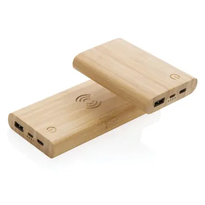 Powerbank wireless 8000 mAh 5W in bambù - Immagine 11