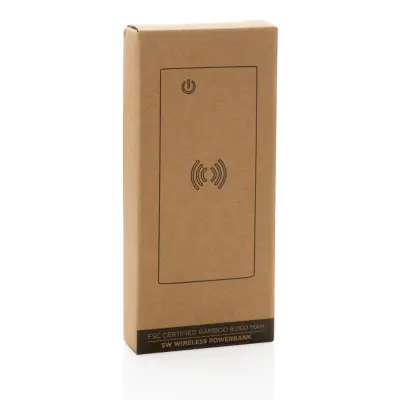 Powerbank wireless 8000 mAh 5W in bambù - Immagine 9