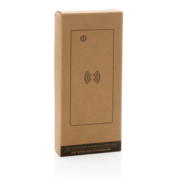 Powerbank wireless 8000 mAh 5W in bambù - Immagine 9