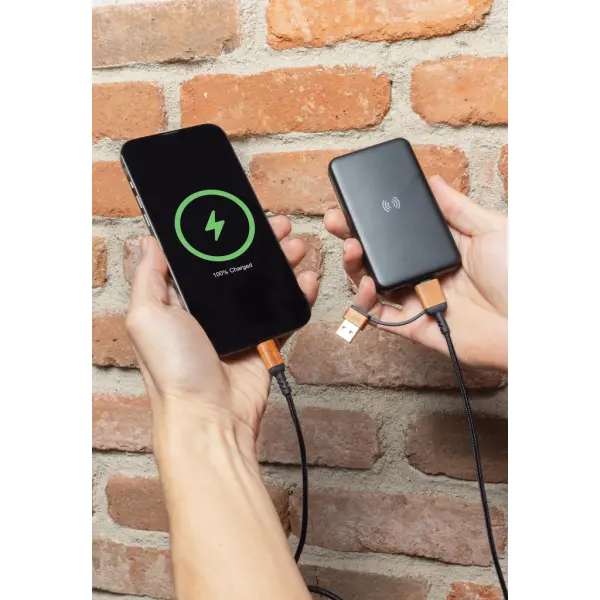 Powerbank wireless 5W da 5.000 mAh in plastica riciclata RCS - Immagine 11