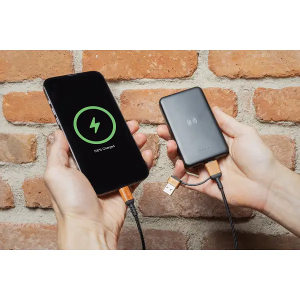 Powerbank wireless 5W da 5.000 mAh in plastica riciclata RCS - Immagine 12