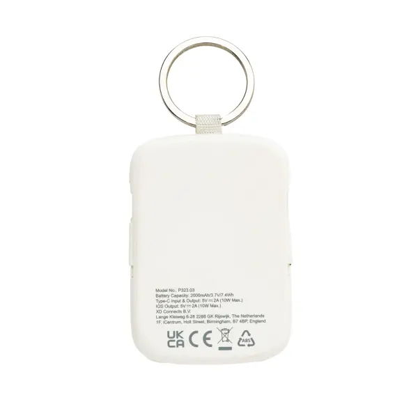 Portachiavi in plastica NE XO con powerbank 2000 mAh personalizzabile - Immagine 17