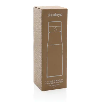 Ukiyo glass hydration tracking bottle with sleeve - Immagine 8