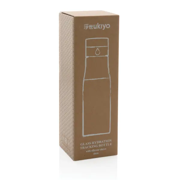 Ukiyo glass hydration tracking bottle with sleeve - Immagine 8