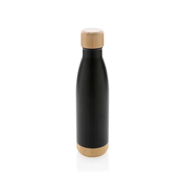 Vacuum stainless steel bottle with bamboo lid and - Immagine 2