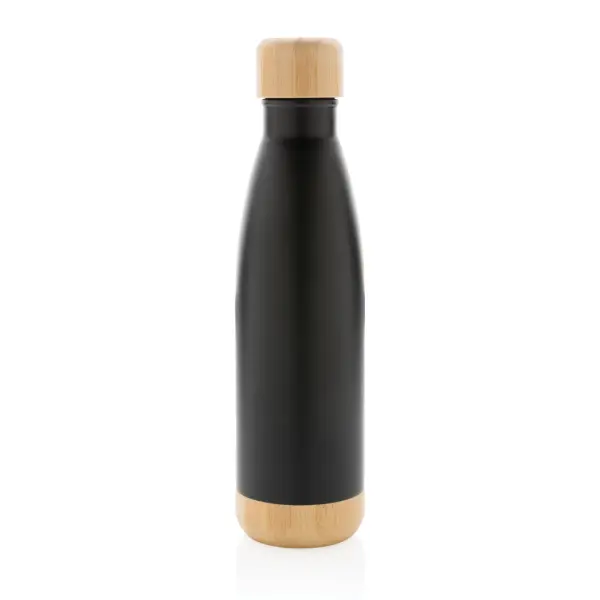 Vacuum stainless steel bottle with bamboo lid and - Immagine 3