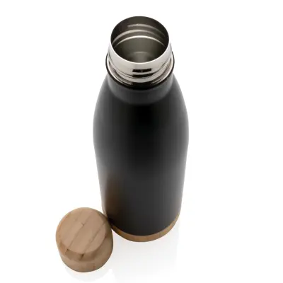 Vacuum stainless steel bottle with bamboo lid and - Immagine 5