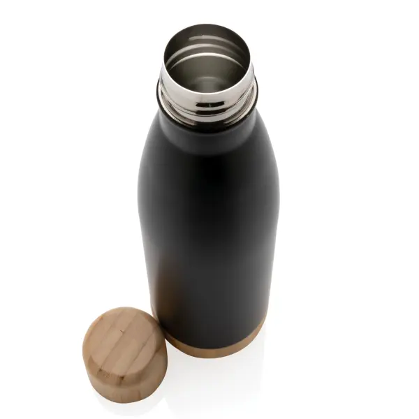 Vacuum stainless steel bottle with bamboo lid and - Immagine 5