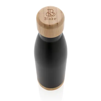 Vacuum stainless steel bottle with bamboo lid and - Immagine 8