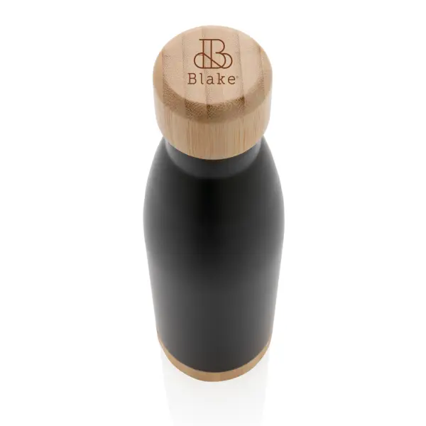 Vacuum stainless steel bottle with bamboo lid and - Immagine 8