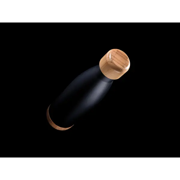 Vacuum stainless steel bottle with bamboo lid and - Immagine 11