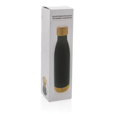 Vacuum stainless steel bottle with bamboo lid and - Immagine 7