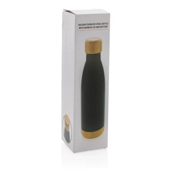 Vacuum stainless steel bottle with bamboo lid and - Immagine 7